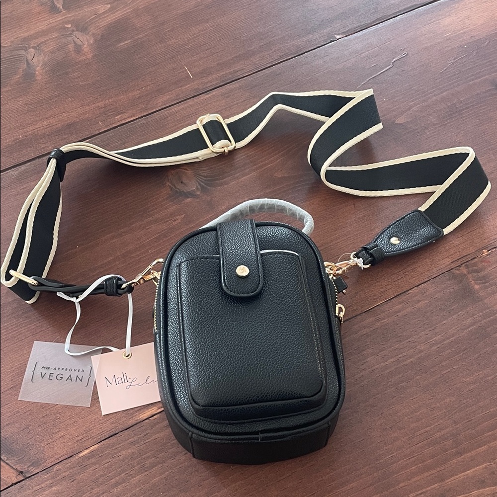 NWT Mali X Lili Black Crossbody Bag with Adjustable Strap